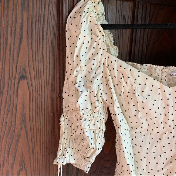 Reformation bustier polka dot blouse in ivory size 12 - Picture 3 of 11